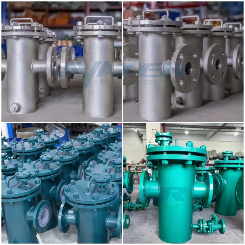 Industrial flanged basket strainers